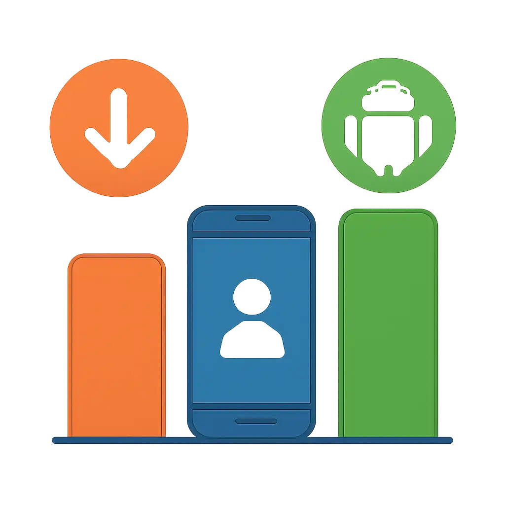 Infographic comparing options using coloured bars and, Rummy Nabob: Download and Install on Android