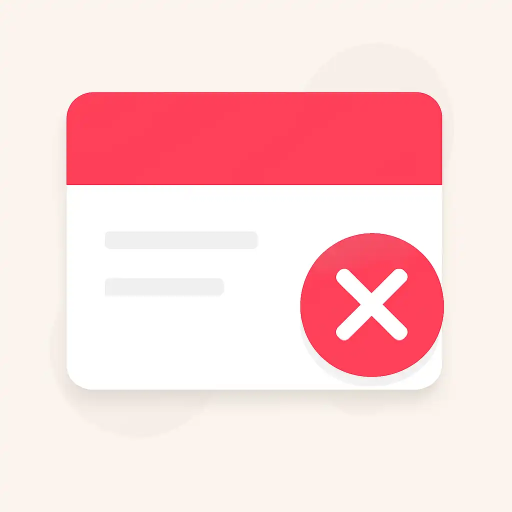 Close-up of button or form field for failed transactions, Rummy Nabob
