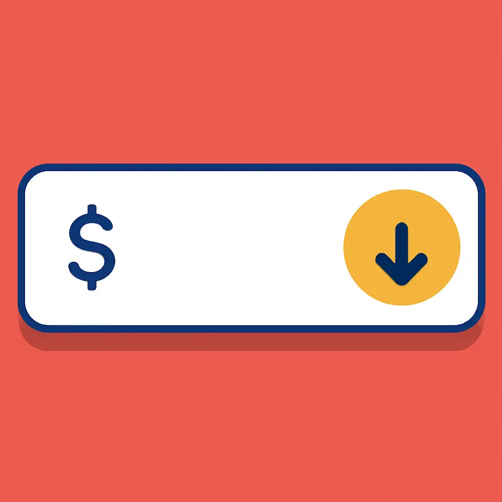 Close-up of button or form field for minimum deposit, Rummy Nabob