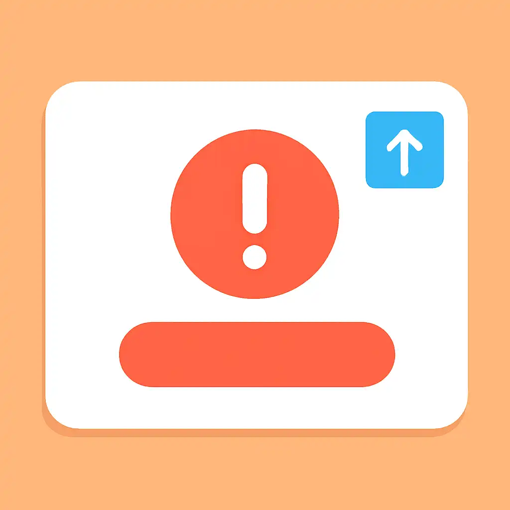 Close-up of button or form field for app update problems, Rummy Nabob