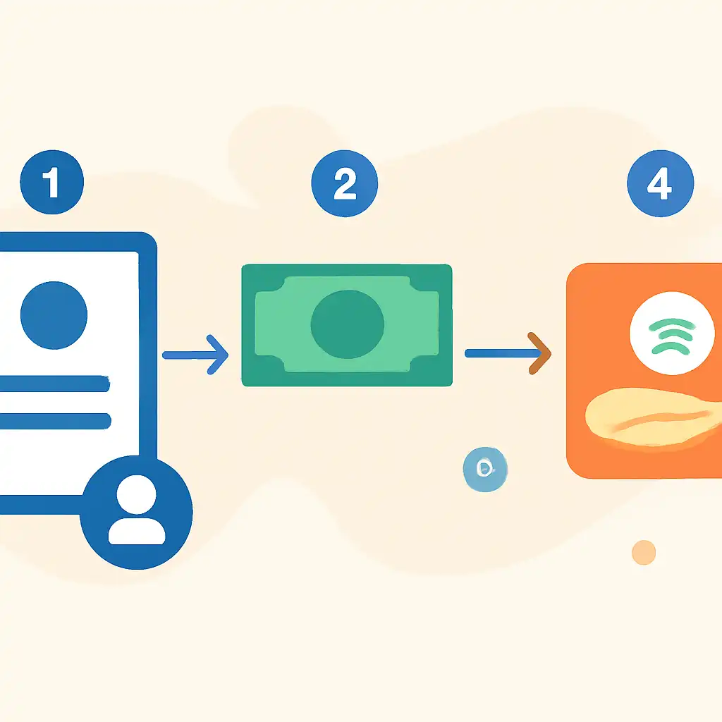 Annotated step diagram: payout timings process with numbered callouts, Rummy Nabob